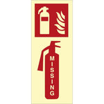 Sign IMO Missing extinguisher - Sikkerhedsgiganten