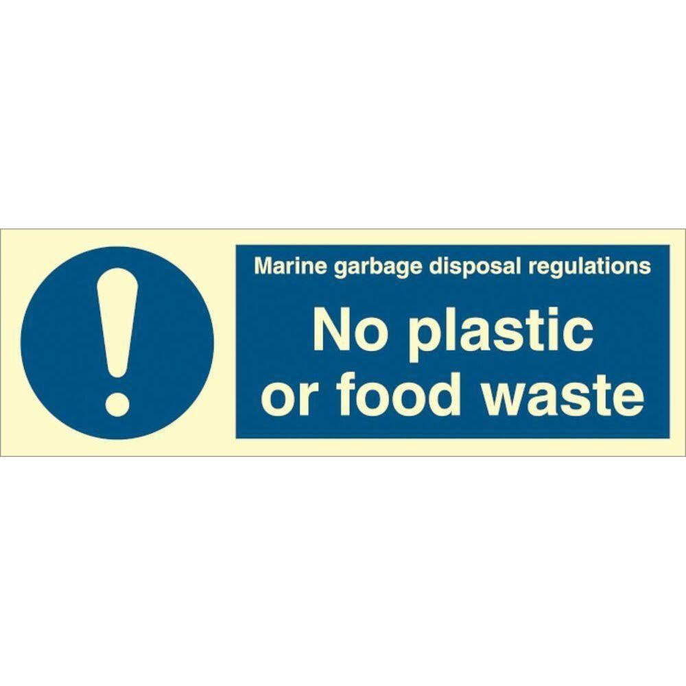 Sign IMO No plastic or food waste - Sikkerhedsgiganten