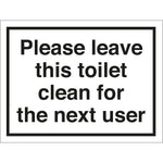 Sign IMO Please leave this toilet clean - Sikkerhedsgiganten