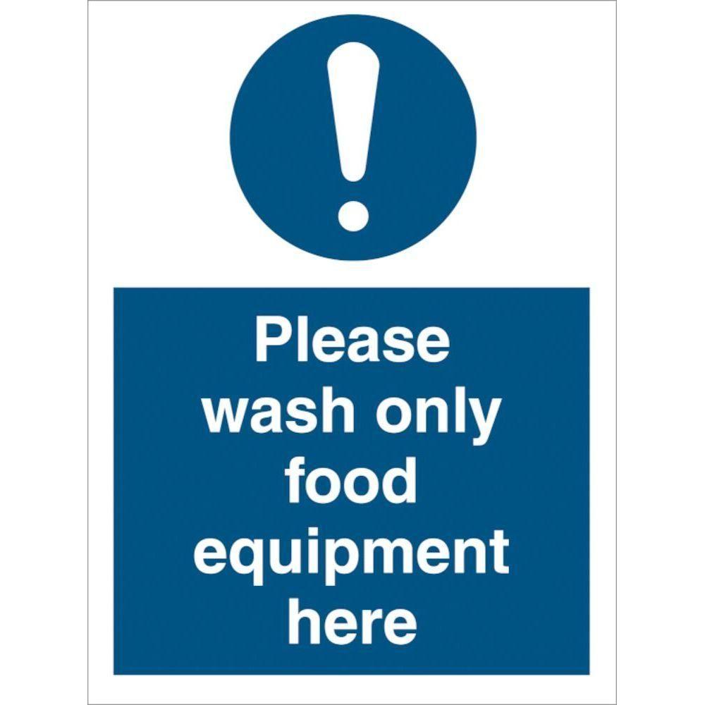 Sign IMO Please wash only food equipment here - Sikkerhedsgiganten