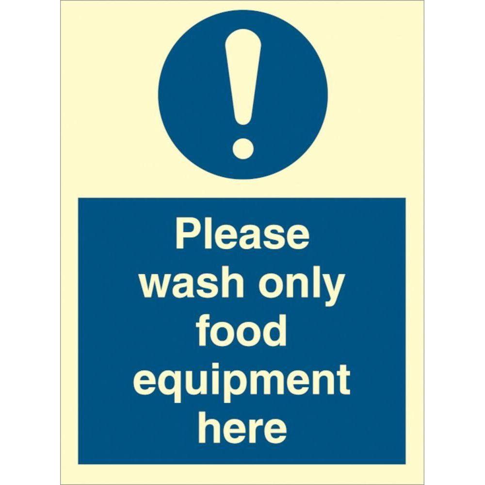 Sign IMO Please wash only food equipment here - Sikkerhedsgiganten