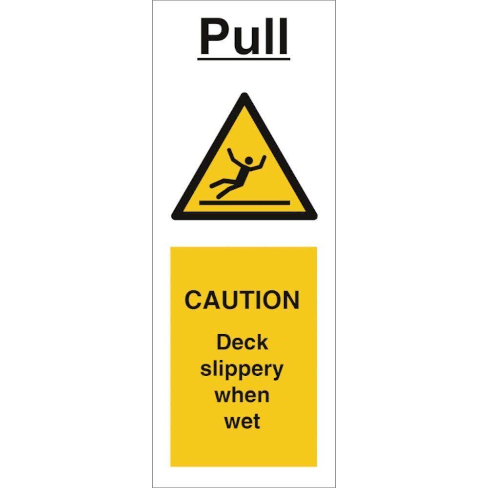Sign IMO Pull - Caution Deck slippery when wet - Sikkerhedsgiganten
