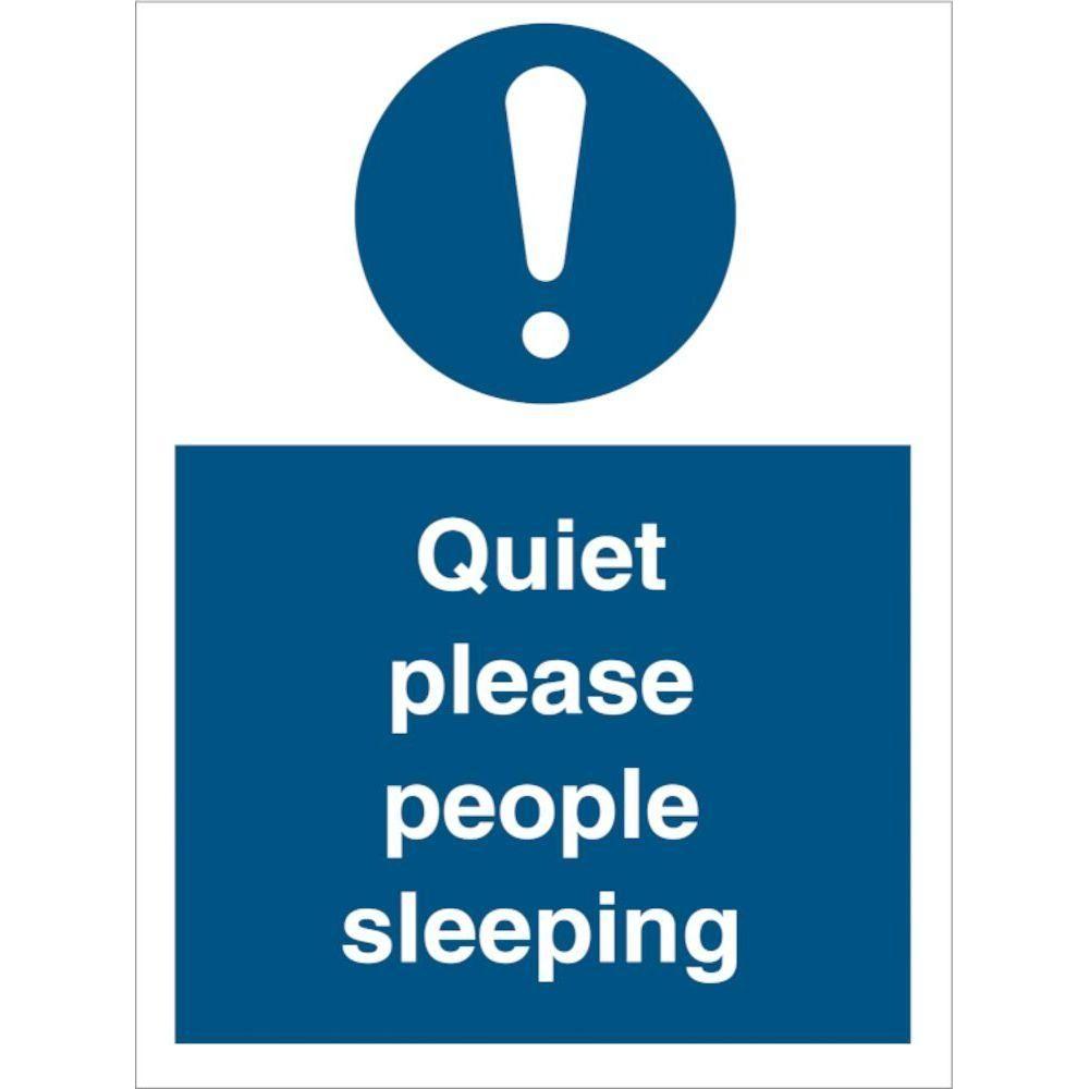 Sign IMO Quiet please people sleeping - Sikkerhedsgiganten