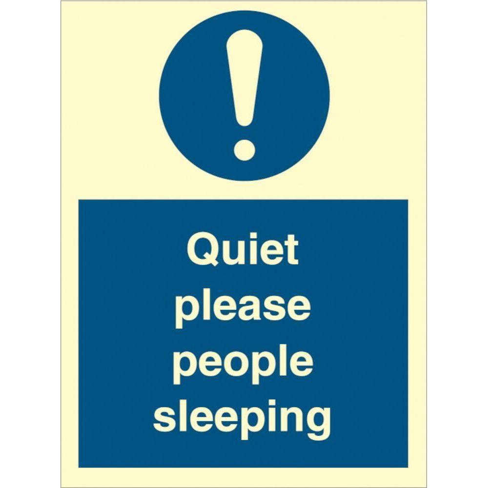 Sign IMO Quiet please people sleeping - Sikkerhedsgiganten