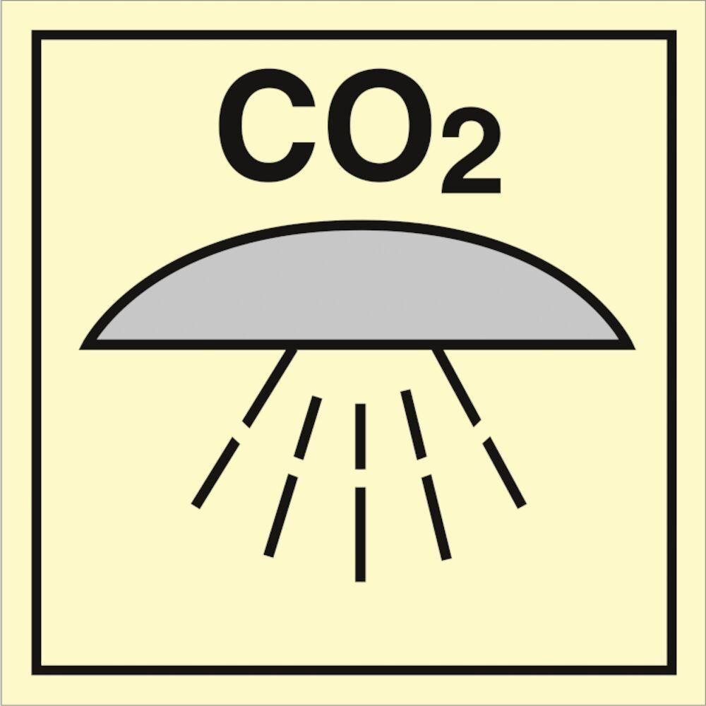 Sign IMO Space protected by CO2 fire extinguishing - Sikkerhedsgiganten