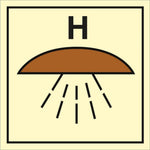 Sign IMO Space protected by halon fire extinguishi - Sikkerhedsgiganten