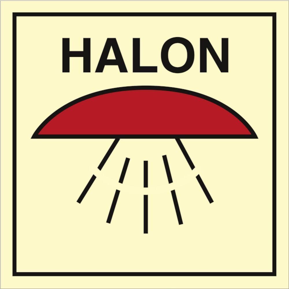 Sign IMO Space protected by halon - Sikkerhedsgiganten