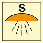 Sign IMO Space protected by sprinkler fire extingu - Sikkerhedsgiganten