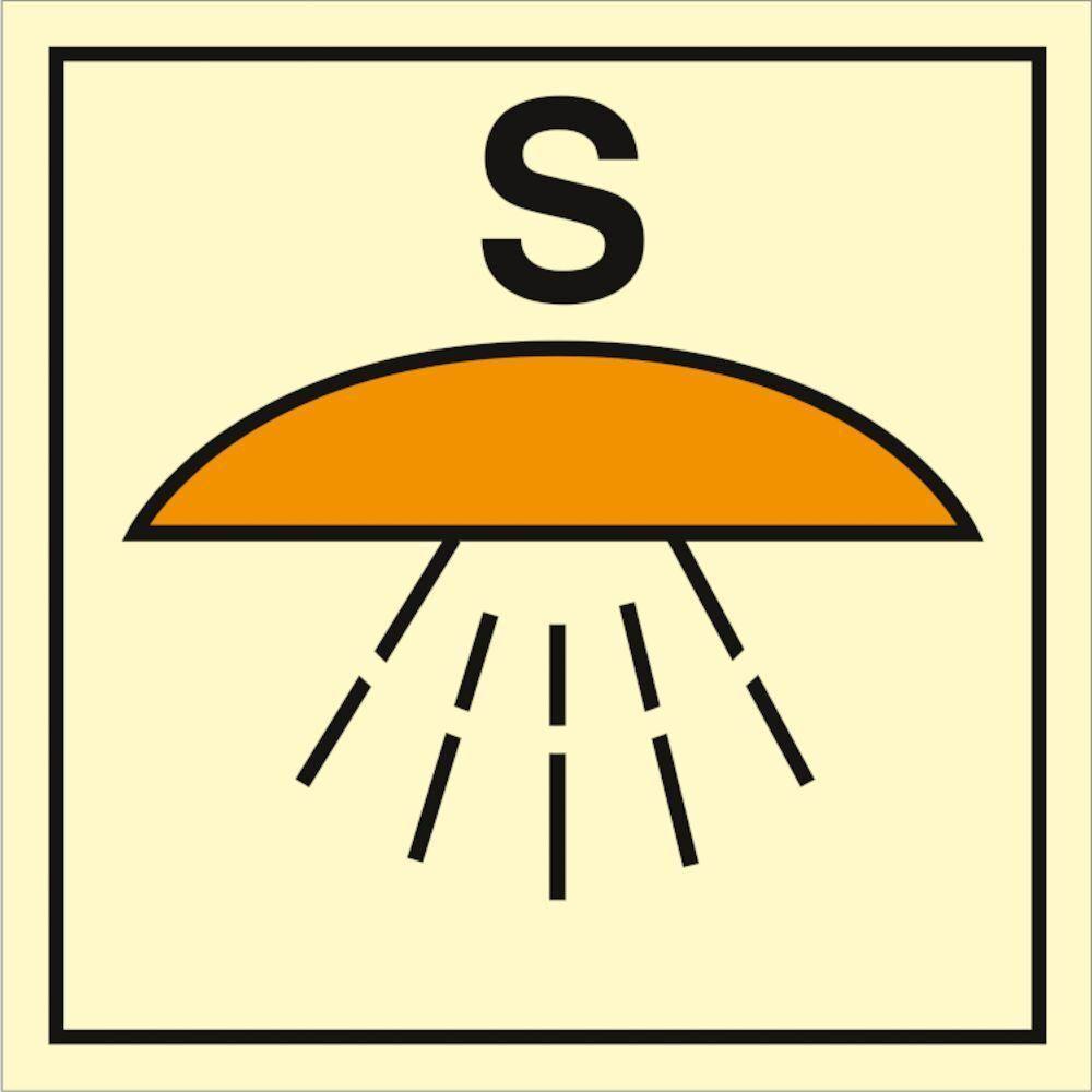 Sign IMO Space protected by sprinkler fire extingu - Sikkerhedsgiganten