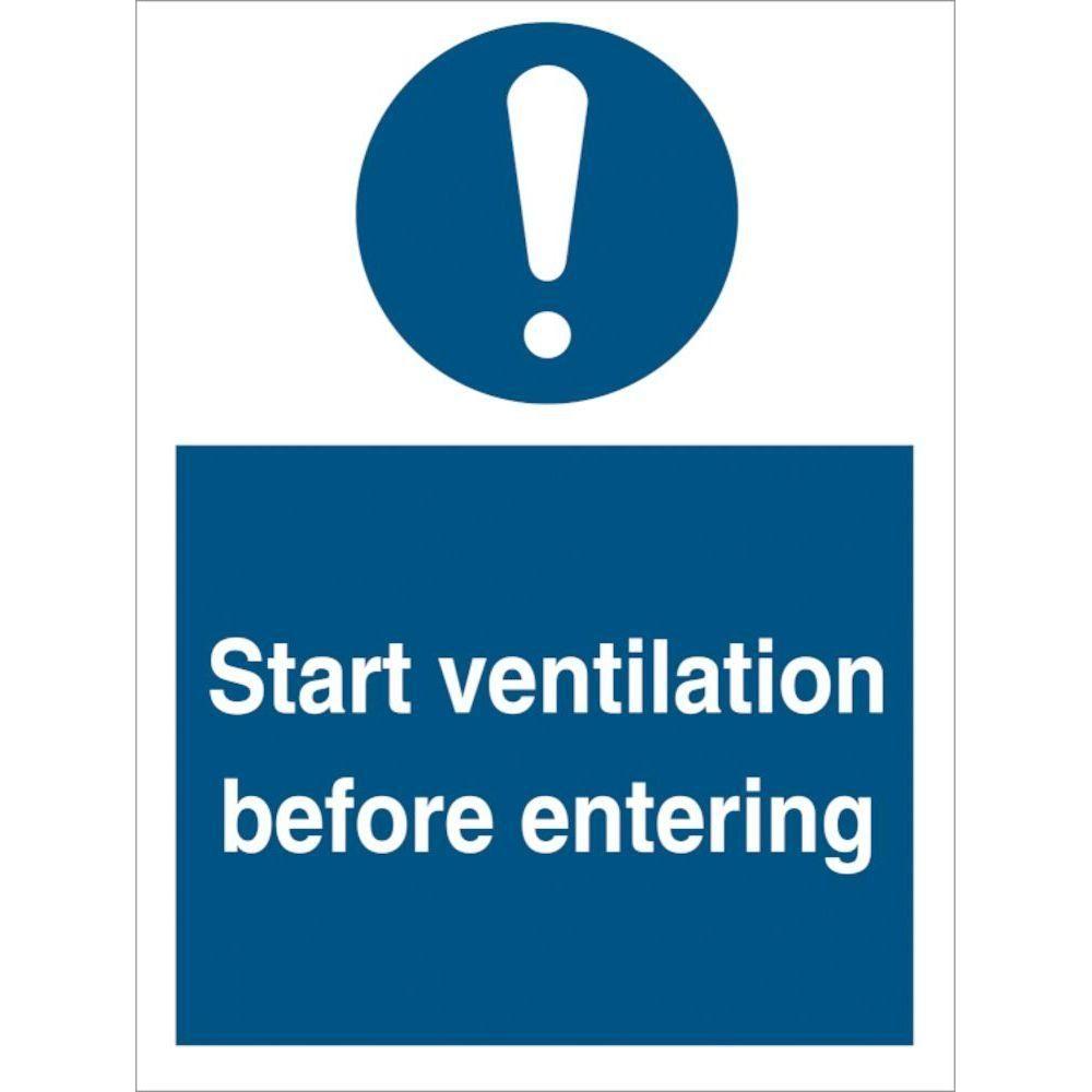 Sign IMO Start ventilation before entering - Sikkerhedsgiganten