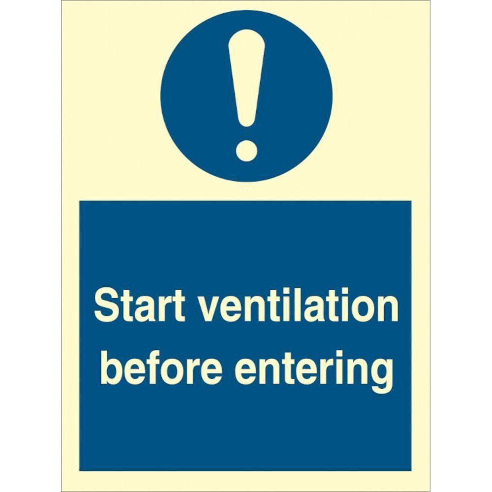 Sign IMO Start ventilation before entering - Sikkerhedsgiganten