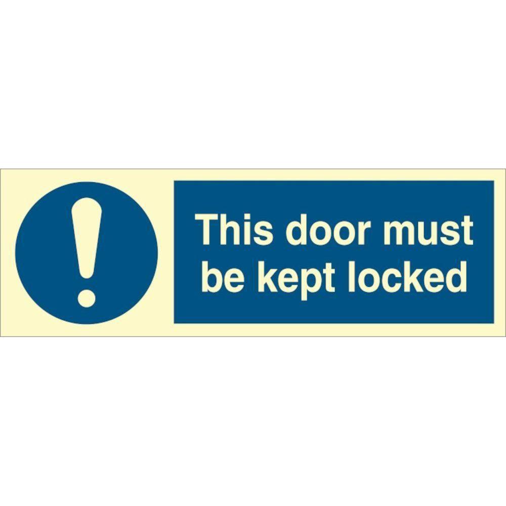 Sign IMO This door must be kept locked - Sikkerhedsgiganten