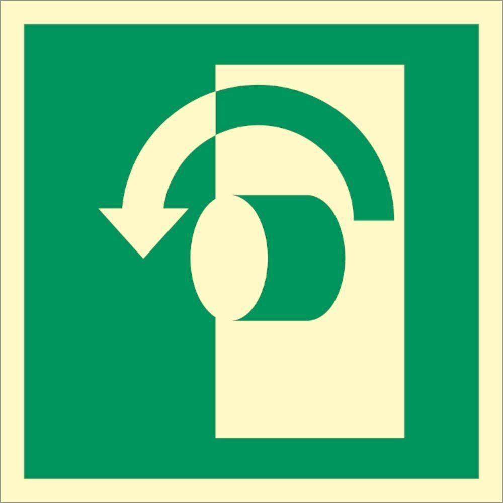 Sign IMO Turn anti - clockwise to open - Sikkerhedsgiganten