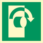 Sign IMO Turn clockwise to open - Sikkerhedsgiganten