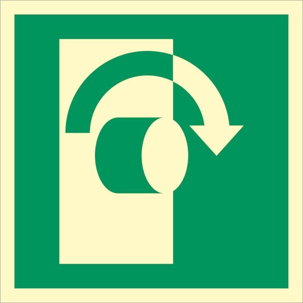 Sign IMO Turn clockwise to open - Sikkerhedsgiganten