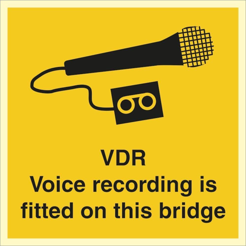 Sign IMO VDR - Voice recording is fitted on this b - Sikkerhedsgiganten