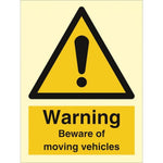 Sign IMO Warning Beware of moving vehicle - Sikkerhedsgiganten