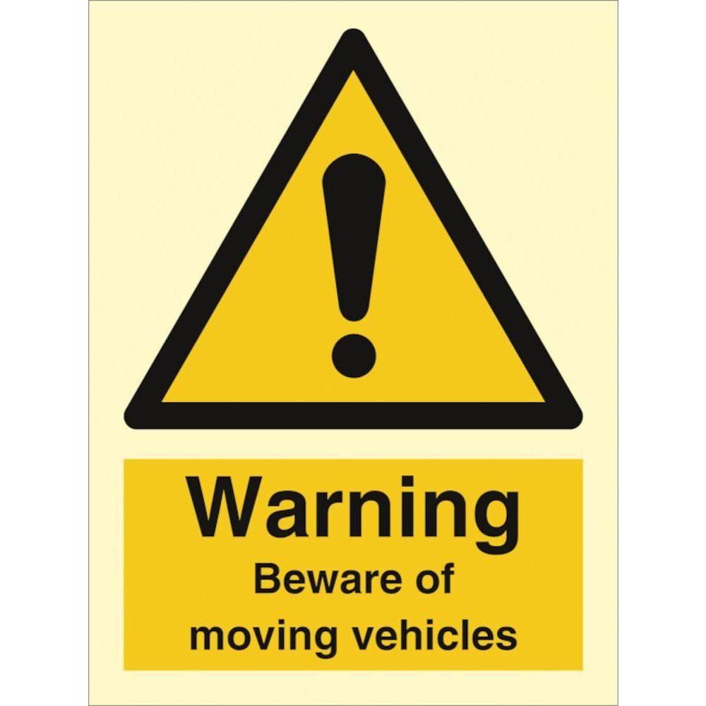 Sign IMO Warning Beware of moving vehicle - Sikkerhedsgiganten