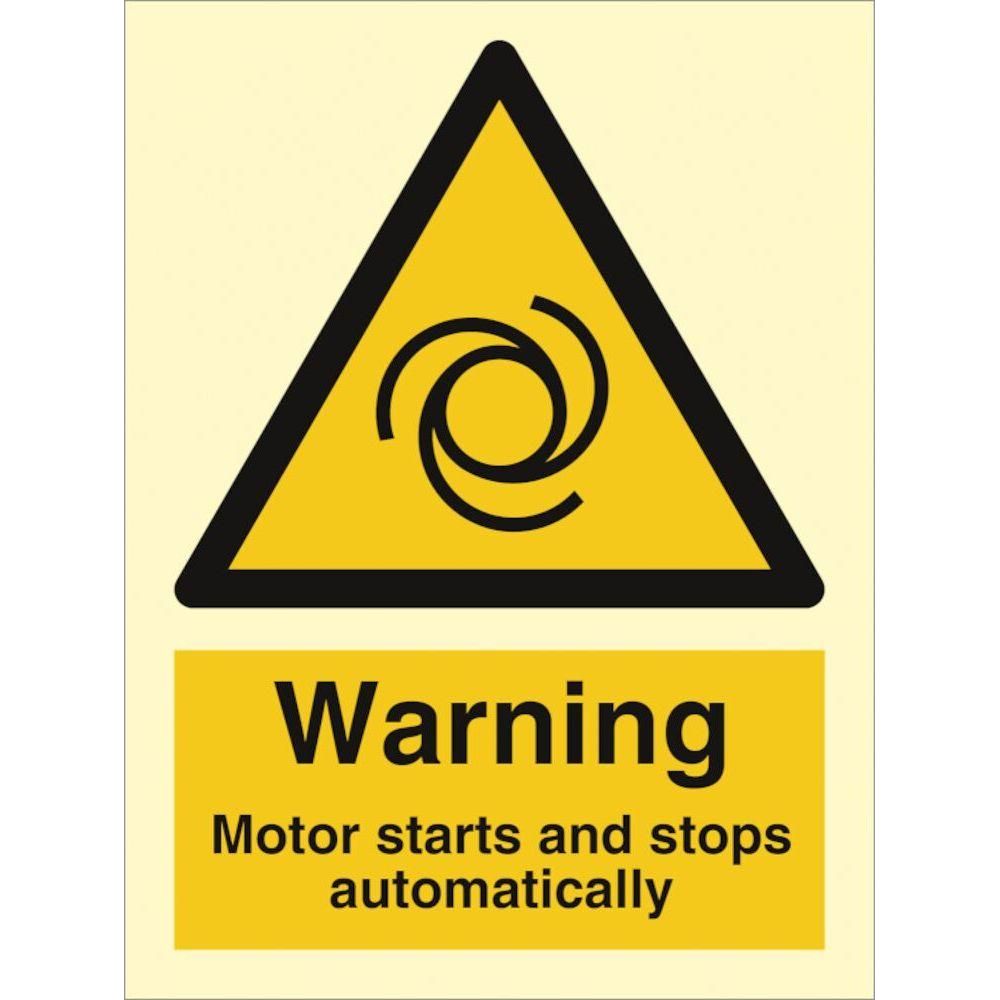 Sign IMO Warning Motor starts and - Sikkerhedsgiganten