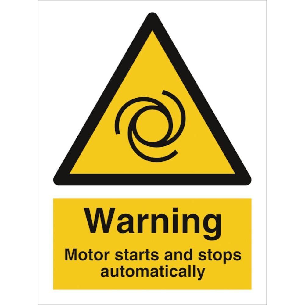 Sign IMO Warning Motor starts and - Sikkerhedsgiganten