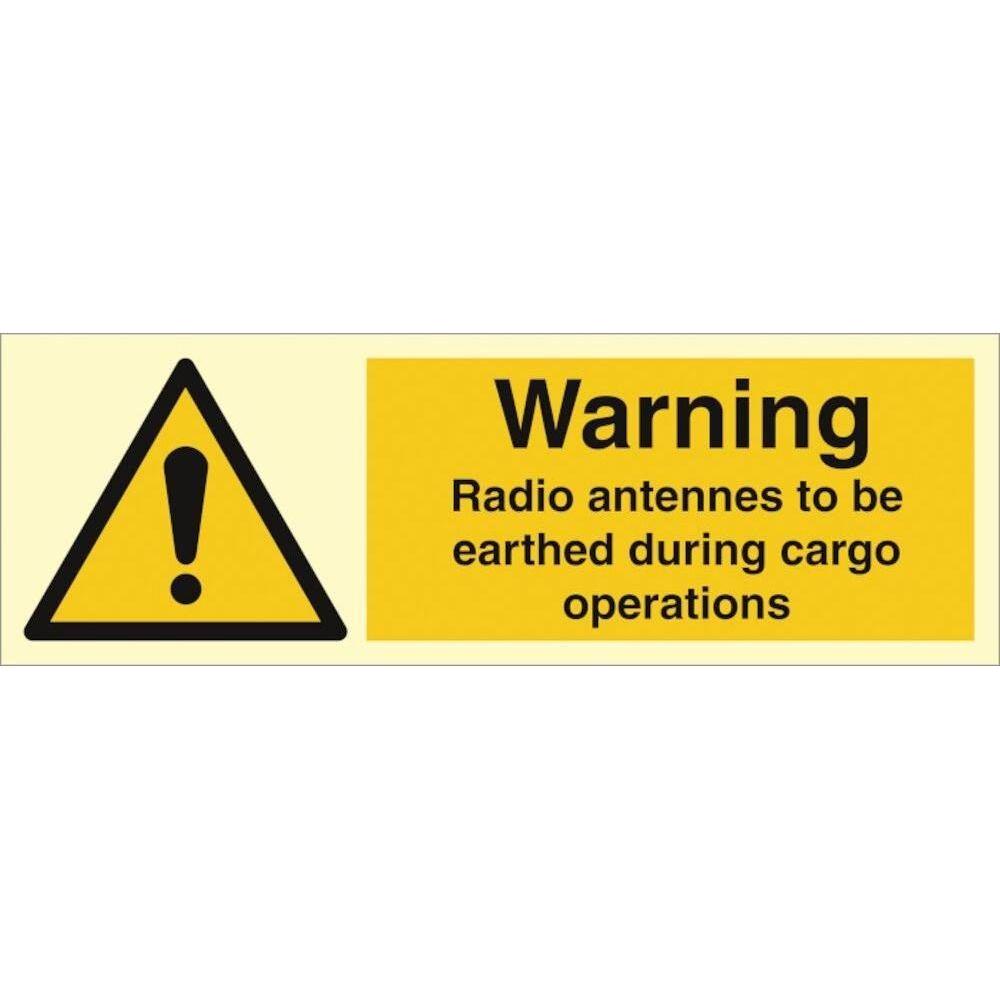 Sign IMO Warning - Radio antennas to be earthed du - Sikkerhedsgiganten