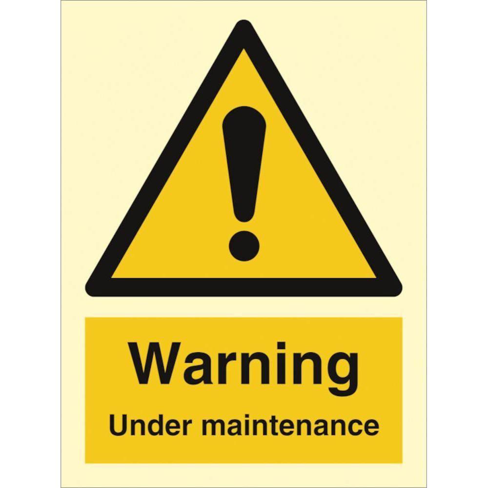 Sign IMO Warning Under maintenance - Sikkerhedsgiganten