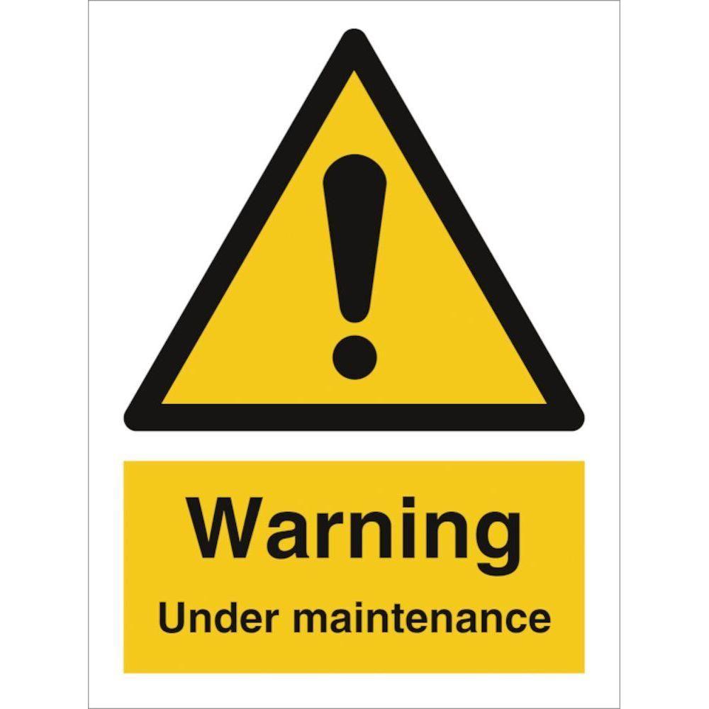 Sign IMO Warning Under maintenance - Sikkerhedsgiganten