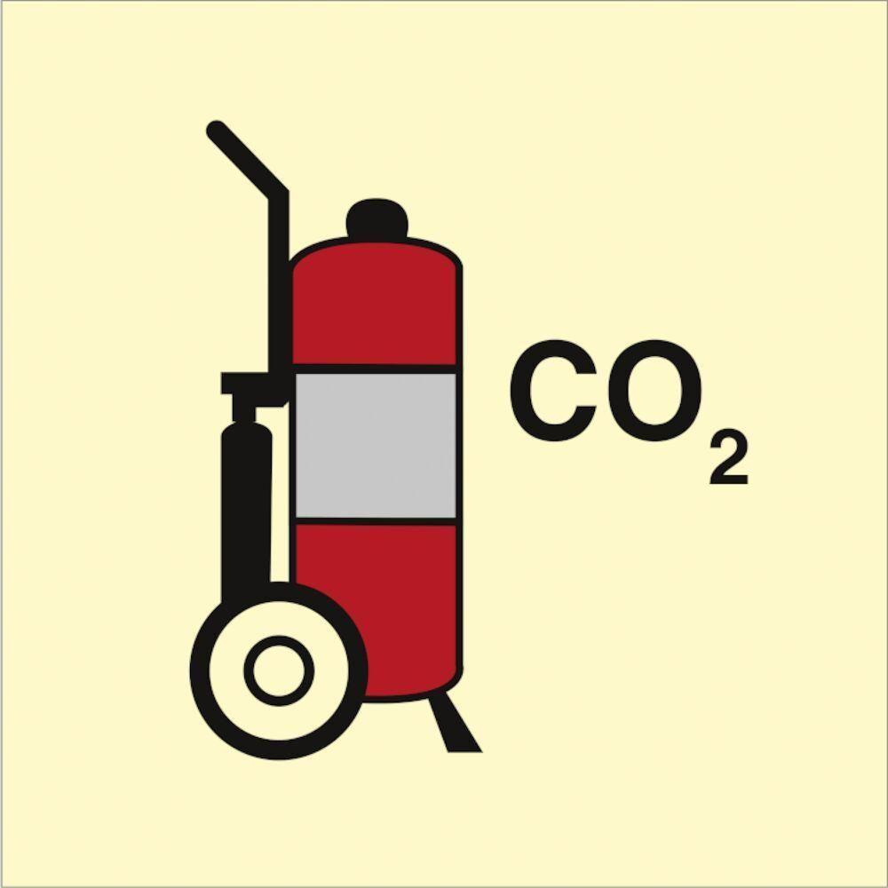 Sign IMO Wheeled fire extinguisher co2 - Sikkerhedsgiganten