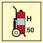 Sign IMO Wheeled fire extinguisher Halon 50 - Sikkerhedsgiganten
