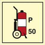 Sign IMO Wheeled fire extinguisher Powder 50 - Sikkerhedsgiganten