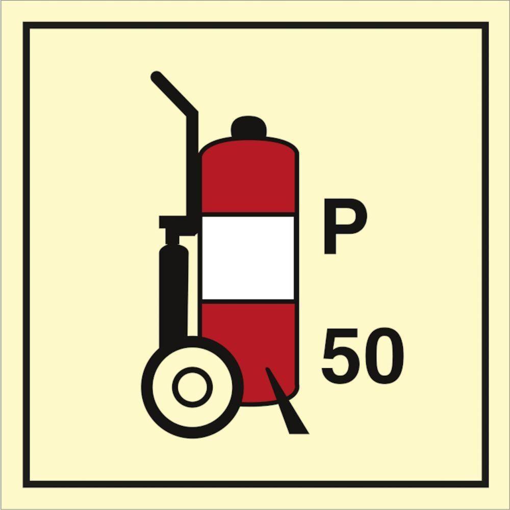 Sign IMO Wheeled fire extinguisher Powder 50 - Sikkerhedsgiganten