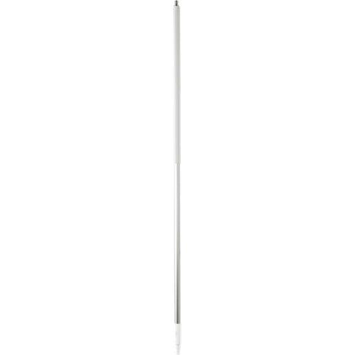 Skaft med vandgennemløb, Vikan, 154cm, hvid, PP/aluminium, gevind, Q - kobling - Sikkerhedsgiganten