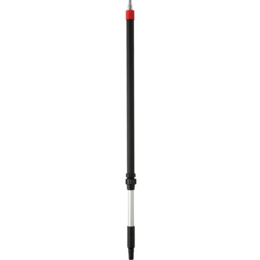 Skaft med vandgennemløb, Vikan, sort, PP/aluminium, 108 - 160 cm, isoleret gribestykke, gevind, slange - Sikkerhedsgiganten