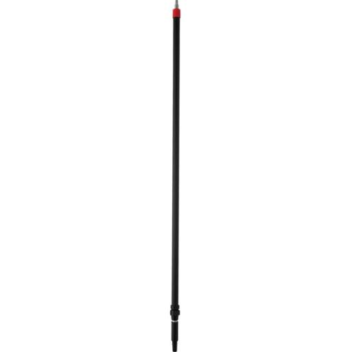 Skaft med vandgennemløb, Vikan, sort, PP/aluminium, 160 - 284 cm, isoleret gribestykke, gevind, slange - Sikkerhedsgiganten