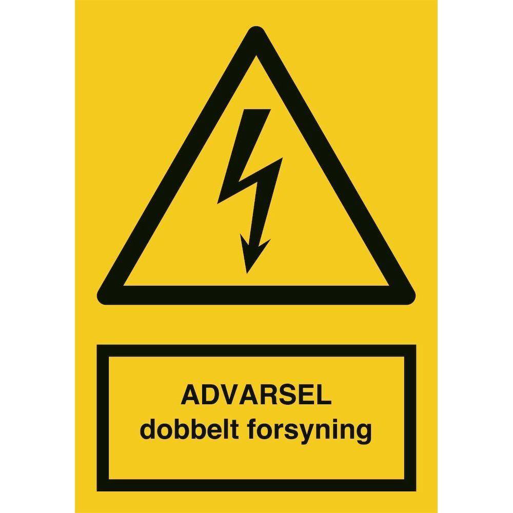 Skilt ADVARSEL Dobbelt forsyning 401695 - Sikkerhedsgiganten