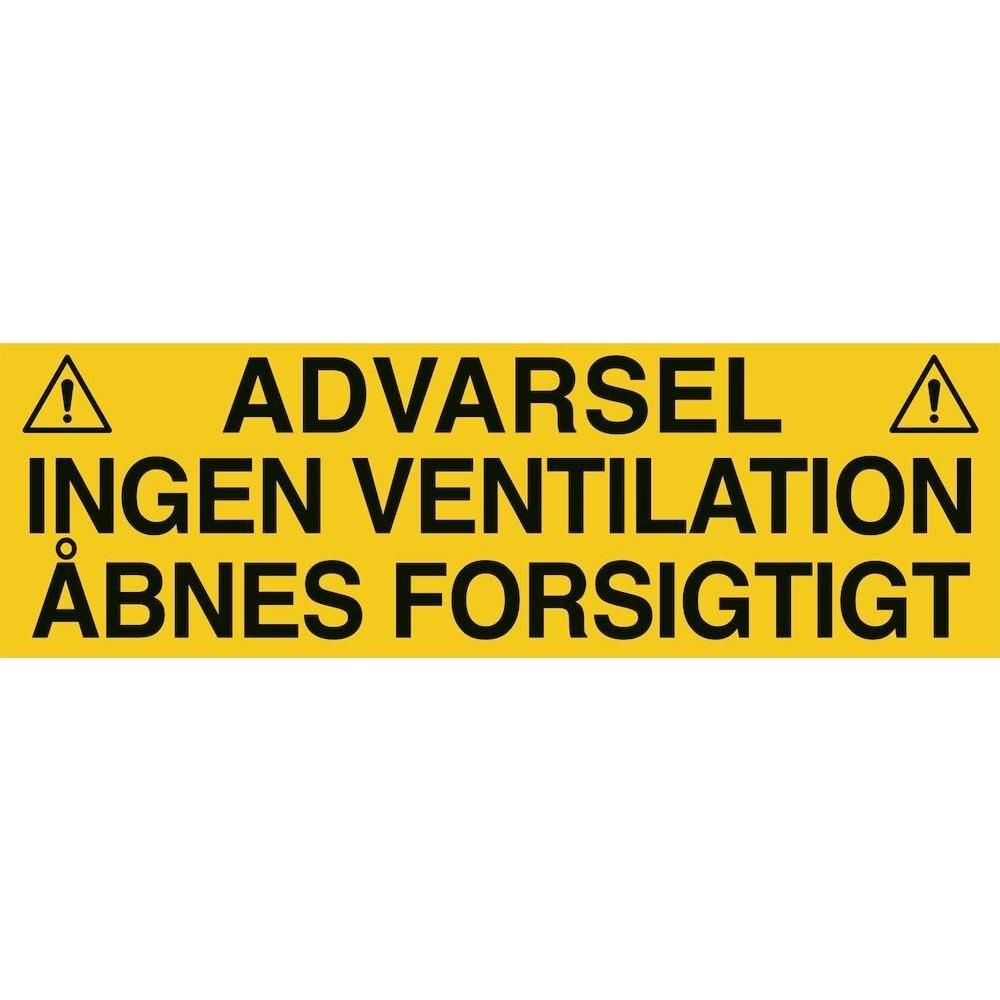 Skilt Advarsel! Ingen ventilation A345MF - Sikkerhedsgiganten