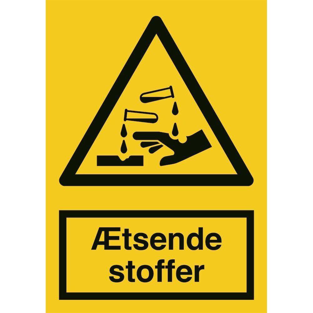 Skilt Ætsende stoffer - Sikkerhedsgiganten