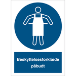 Skilt Beskyttelsesforklæde påbudt - Sikkerhedsgiganten
