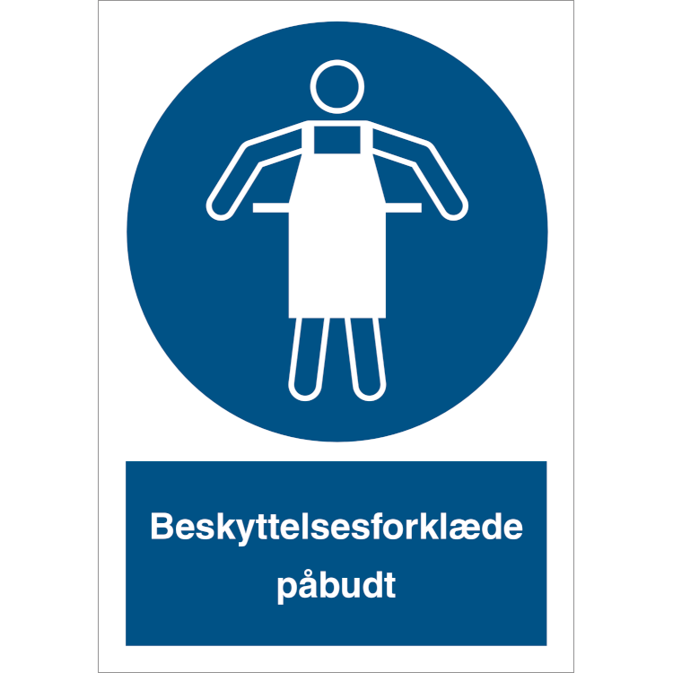 Skilt Beskyttelsesforklæde påbudt - Sikkerhedsgiganten