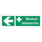 Skilt Beskyttelsesrum venstre H414 - Sikkerhedsgiganten