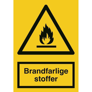 Skilt Brandfarlige stoffer A303 - Sikkerhedsgiganten