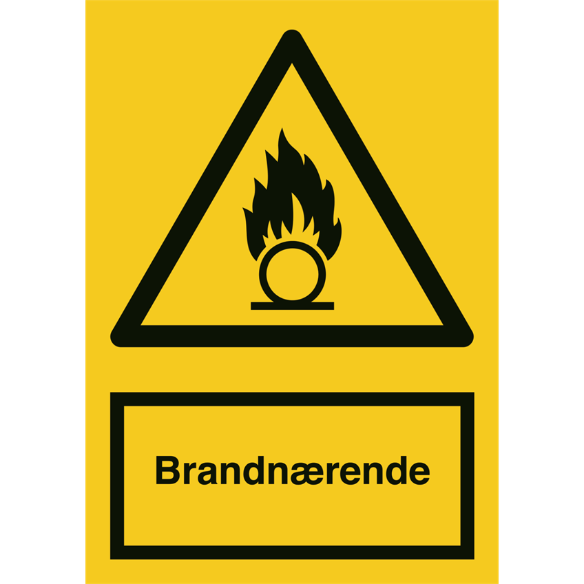 Skilt Brandnærende A328 - Sikkerhedsgiganten