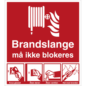 Skilt Brandslange må ikke blokeres H465 - Sikkerhedsgiganten