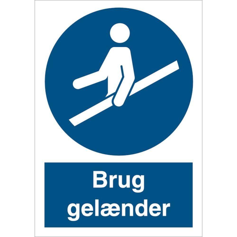 Skilt Brug gelænder P222 - Sikkerhedsgiganten