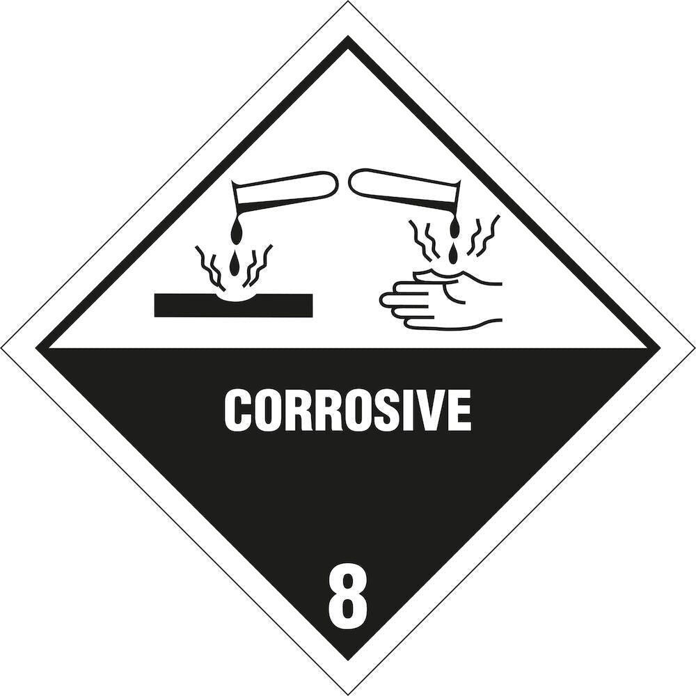 Skilt Corrosive kl. 8 fareseddel - Sikkerhedsgiganten