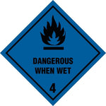 Skilt Dangerous when wet kl. 4 fareseddel - Sikkerhedsgiganten