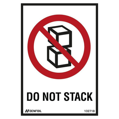 Skilt Do not stack "må ikke stables" 250 stk. etiketter - Sikkerhedsgiganten