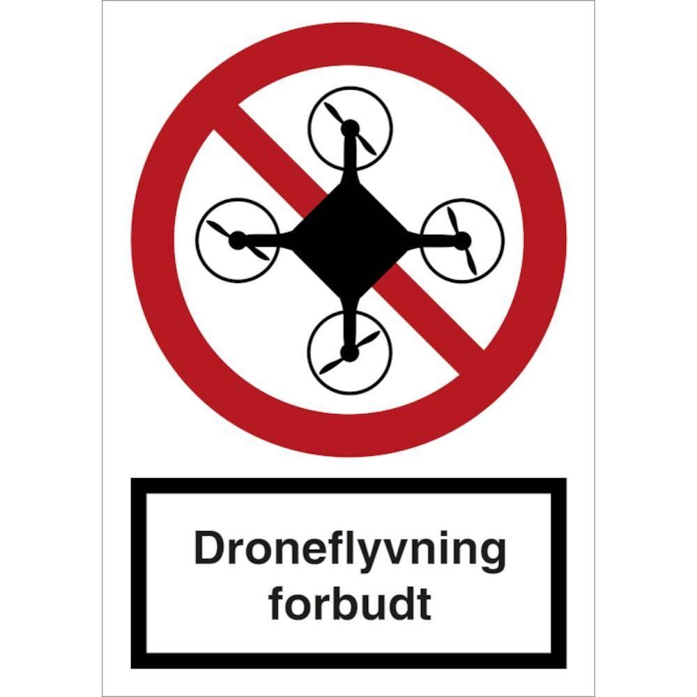 Skilt Droneflyvning forbudt F127RA - Sikkerhedsgiganten