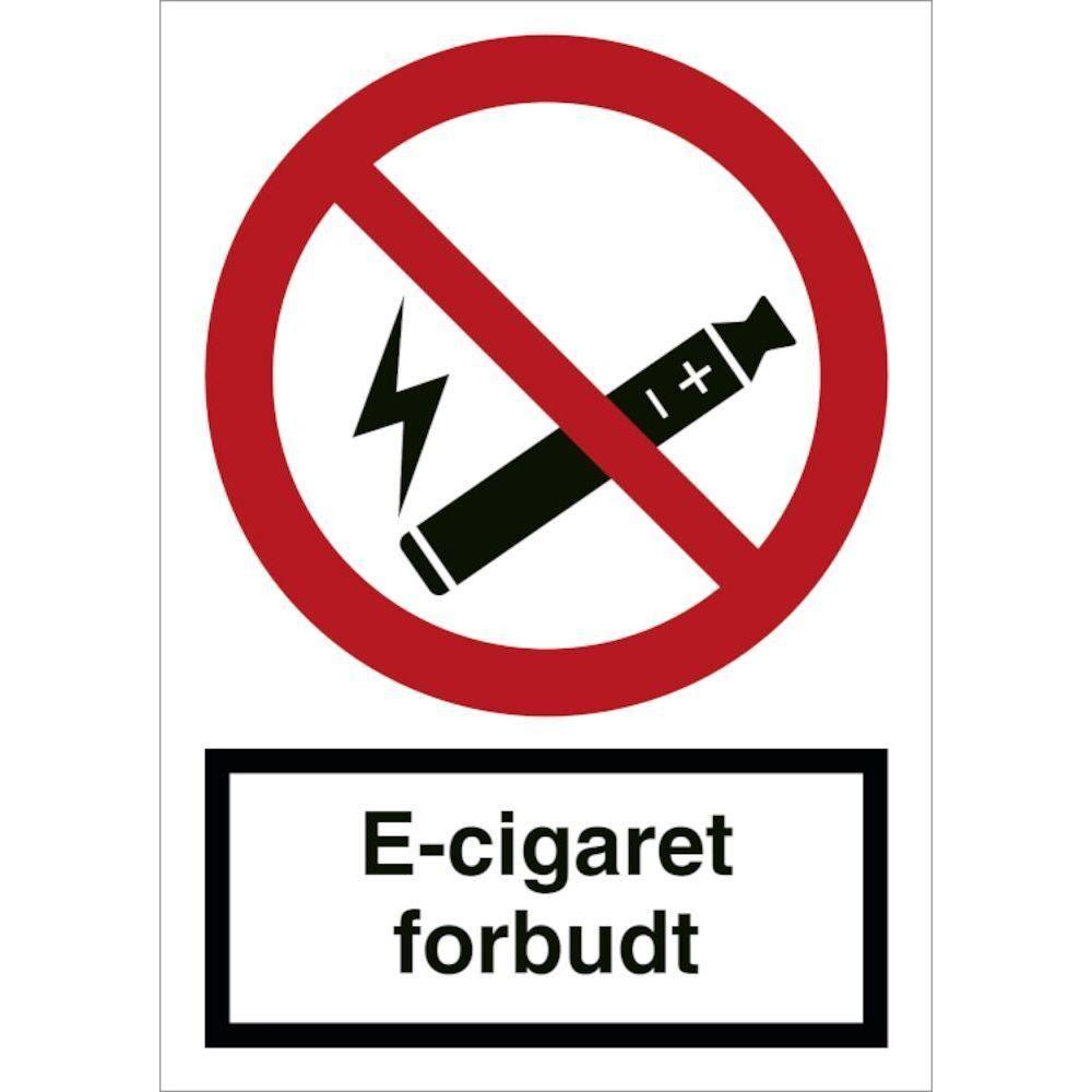 Skilt E - cigaret forbudt F124 - Sikkerhedsgiganten