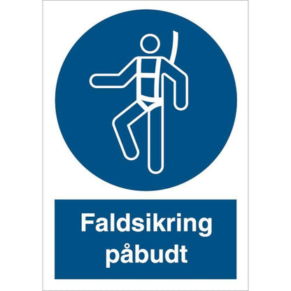 Skilt Faldsikring påbudt P212 - Sikkerhedsgiganten